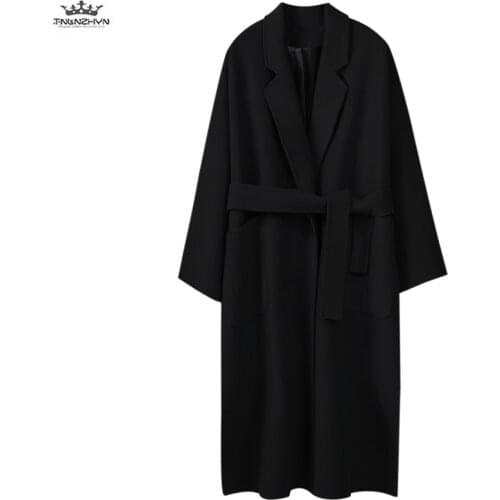 Woolen Coat Female Autumn Winter 2019 Double-faced Cashmere Woolen Coat Plus size High-end Fashion Women Jackets Wool Coat Parka