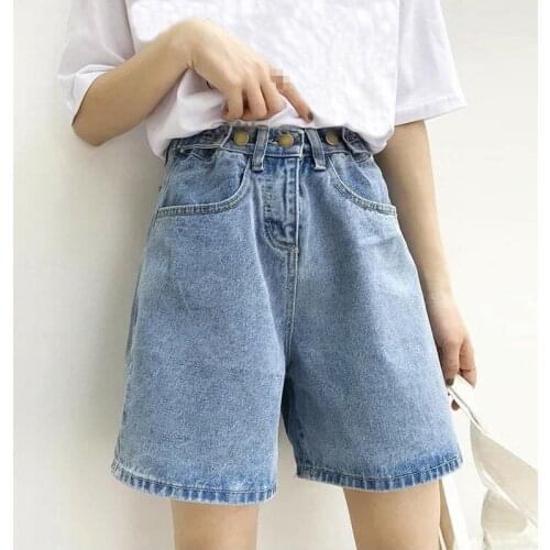B4108 2020 Summer new women fashion plus-size high-waisted baggy school girl wide leg hot denim shorts cheap wholesale