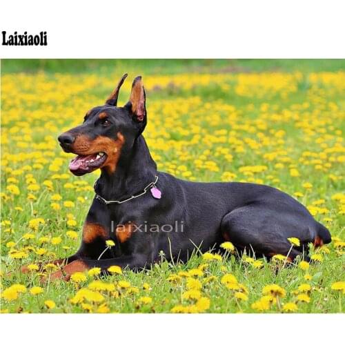 Doberman dog Full Square/Round Drill 5D DIY diamond painting Diamond Embroidery Cross Stitch diamond mosaic pet Home Decor Gift