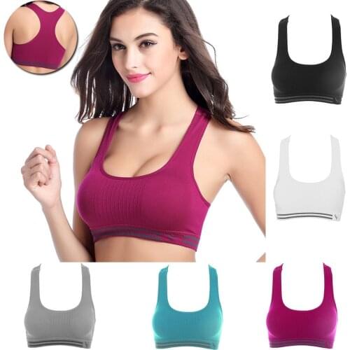 ISHOWTIENDA M L XL 3 Size Sports Bra 5 Color Breathable Wire Free Sleep Daily Yoga Bra,Women Padded Top Yoga Sports Tops
