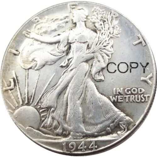 US 1944 PSD Walking Liberty Half Dollar Silver Plated Copy Coins