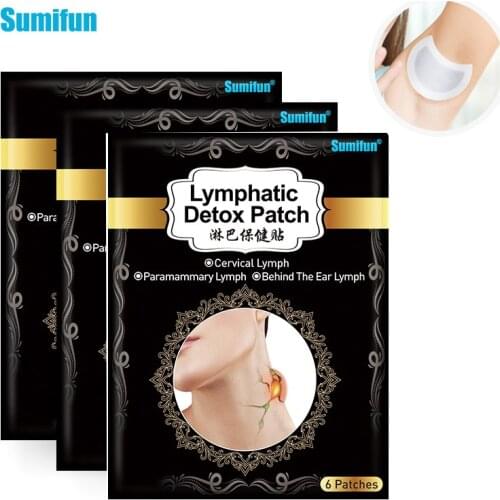 6pcs Herbal Extract Lymphatic Detox Patch Neck Anti-Swelling Dredge Breast Pain Relief Lymph Body Health Care Medical Plaster