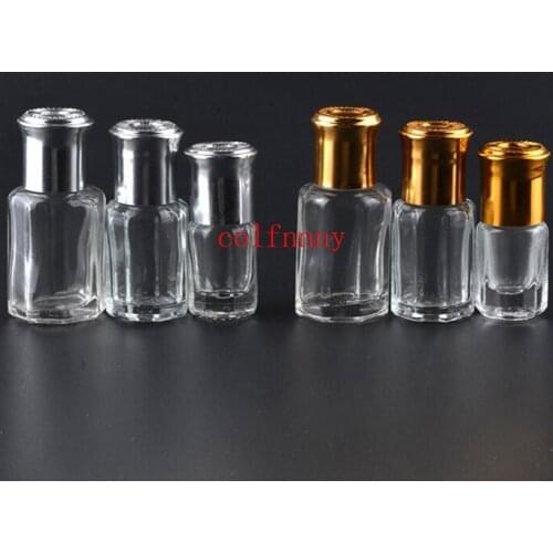 3ml 6ml 10ml 12ML Octagonal Glass Bottle with Gold Lid, Roll on Bottle, Perfume Roller Bottles, Essential Oil Packaging