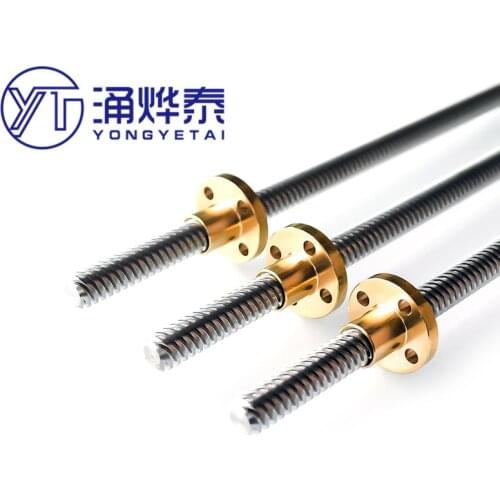 YYT T-shaped screw T8 stepper motor T8-2-D8 Trapezoidal screw 400/500/100/150/200/250/340/300mm length with T8 nut