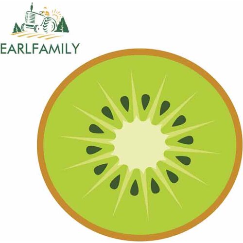 EARLFAMILY 13cm x 12.9cm for Kiwi Fruit Funny Car Stickers Vinyl Sunscreen RV VAN Fine Decal JDM Car Accessories Logo Cartoon