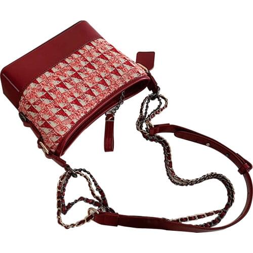 Hot Selling Women Lady Shoulder Crossbody Bag Chain PU Leather Zipper for Mobile Phone Keys