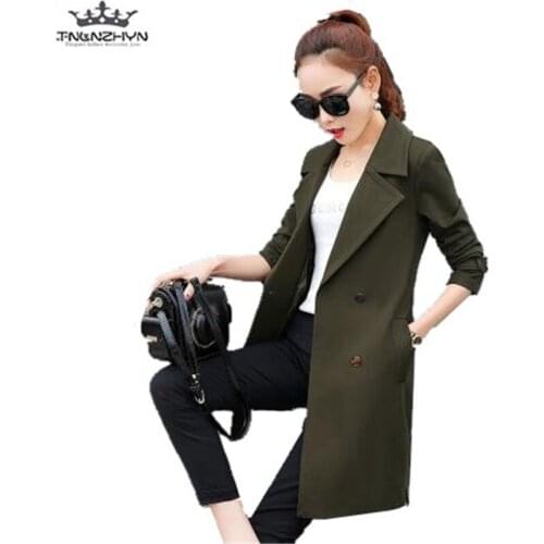 Tnlnzhyn 2019 Female Trench Coat Spring Autumn Women Trench Coat Slim Lapels Windbreaker Coat For Women Outerwear Trench Y595