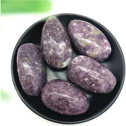 1pc Natural Purple Mica Quartz Polished Palm Stone Crystal Gem Specimen Healing Natural Stones and Minerals