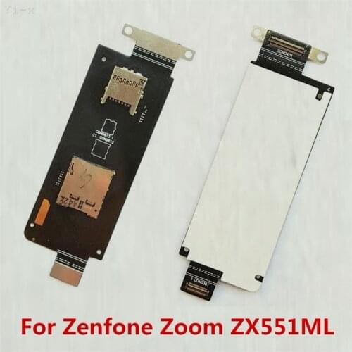 10pcs/lot For ASUS Zenfone Zoom ZX551ML ZX550ML SIM Card Reader Holder tray Connector Slot Flex Cable Replacement Parts