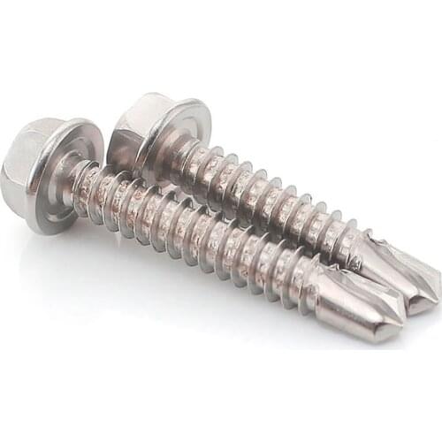 10PCS M4.2 M4.8 M5.2 M6.3 External Hexagon Self Drilling Screw 410 Stainless Steel