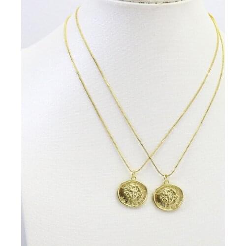 10 Pcs Gold Pendant necklace Lady Pattern pendant necklace jewelry chain necklace Handmade Necklace design 7403
