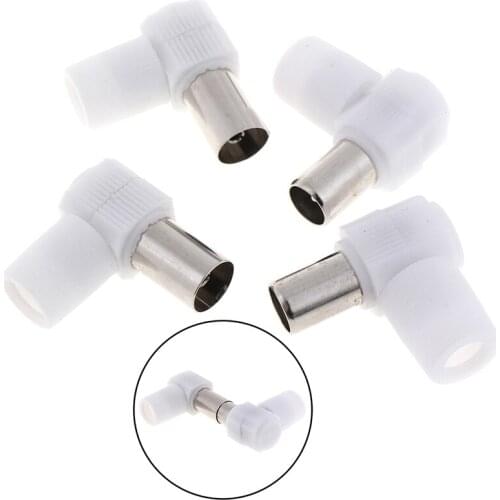 2pairs 90 Degrees TV Plug Jack For Antennas Male And Female TV RF Coaxial Male Plugs Adapter Right Angle Antennas Connectors