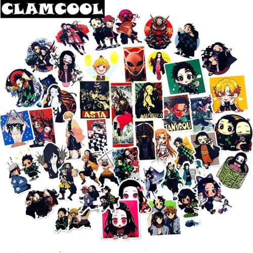50 Pcs Demon Slayer: Kimetsu No Yaiba Anime Pvc Graffiti Stickers scrapbookingFor skateboard guitar motorcycle luggage computer