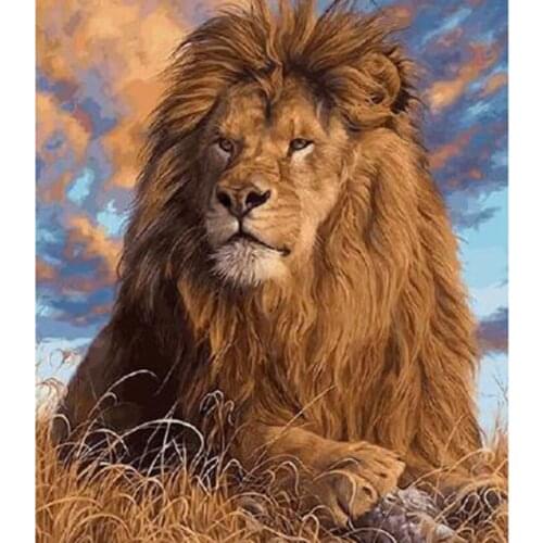 5D DIY Diamond Painting Animal Painting Nature Lion Picture Cross Stitch Square Round Diamond Embroidery Decoration Art WG2870