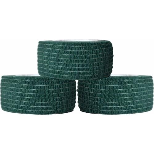 12pcs Nonwoven Cohesive Bandage 2.5cm*4.5m Finger Joint Bandaging Sports Protection Outdoor Hurt Treatment Deep Green