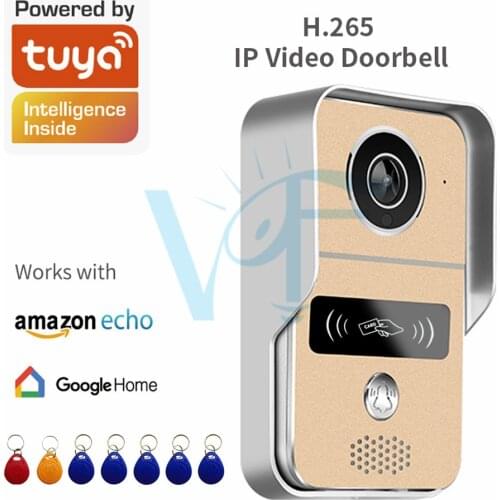 1080P WIFI Video Doorbell ID Card Door Open APP Control WireIess Intercom Night Vision Waterproof Access Control System VF-DB04