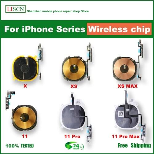 Wireless charging panel of mobile phone, coil sticker with volume button, soft cable of iPhone 8, 8 plus, x, xs max, 11 Pro Max