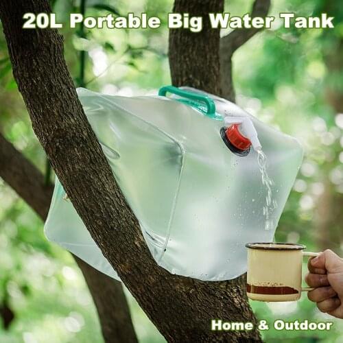 20L Large Portable Water Tanks with Tap for Camping Picnic Home Outdoor Campervan Cars Bucket Vans Folding Storage Accessories