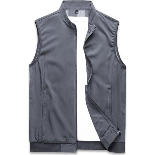 Quick-Drying Middle age men fishing Vest Ultralight hiking Vest Camping Vest Outdoor Men Waistcoats stand collar big size M-5XL