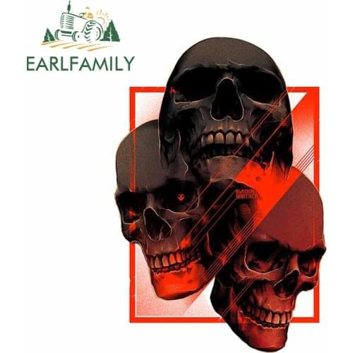 EARLFAMILY 13cm x 9cm for Skulls Car Stickers Vinyl Material Surfboard Windows Silhouette Fine Tuning Snowboard JDM Assessoires