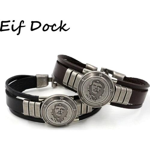 Eif Dock High Quality Che Guevara Mens Warrior Bracelet Handmade Badge Bracelet 2020 Hot