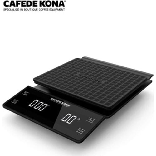 CAFEDE KONA Electronic Scale Waterproof Smart Digital Coffee Scale with Timer 3KG/0.1g Household Precision Kitchen Scale LED