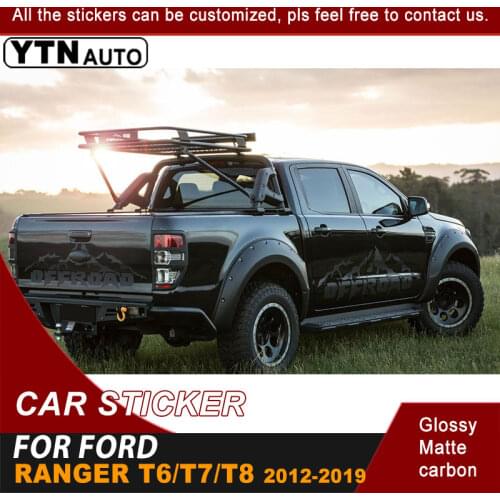 For Ford Ranger 2012-2015 2016 2017 2018 2019 Side Door Tail Gate Car Decals Off Road Mountain Graphic Vinyl Cool Car Stickers