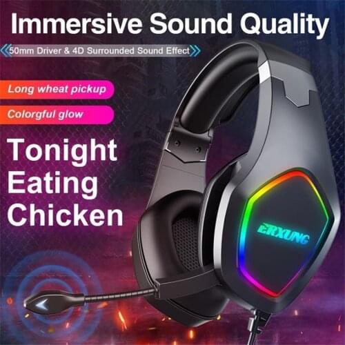 J20 Gaming Headphones Bass Stereo PC Wired Headset With Mic Professional Led Light Gamer Headset for Computer 20