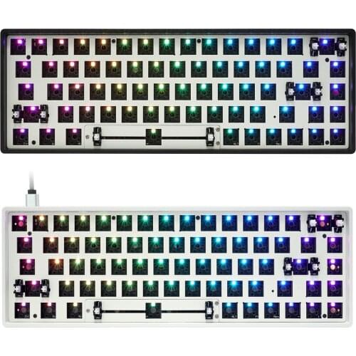 Gk68x gk68 hot swappable 65% Custom Mechanical Keyboard support split spacebar rgb switch leds type c has software programmable