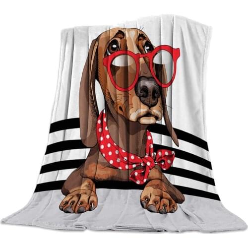 Dog Brown Claws Line Ears Throw Blanket Warm Microfiber Blanket Bedroom Sofa Supplies Blankets for Beds