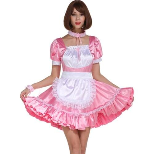 Sissy Girl French Maid Uniform Cressdress Croset Style Uniform Cosplay Costume