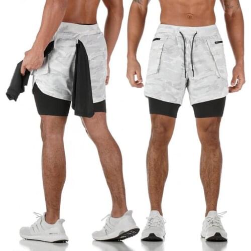 Summer Gym Shorts Men Fitness Running Shorts 2 In 1 Bodybuilding Sport Shorts Casual Joggers Training Male Gym Shorts Jogging