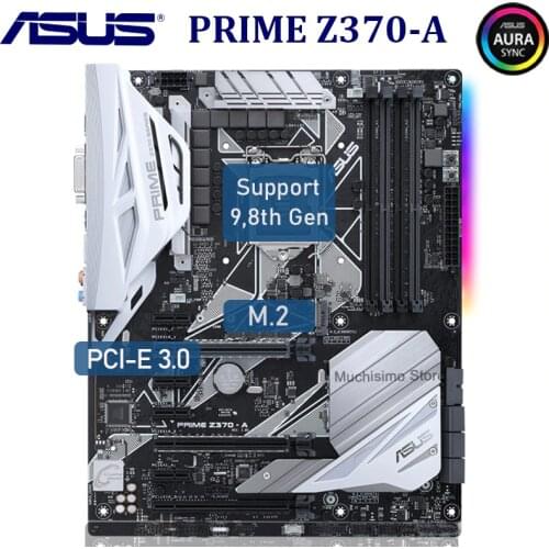 LGA 1151 Asus Z370-A Motherbaord DDR4 64GB Desktop M.2 PCI-E 3.0 Overlocking i7 i5 i3 Socket HDMI-Compatible Z370 Placa-Mãe ATX