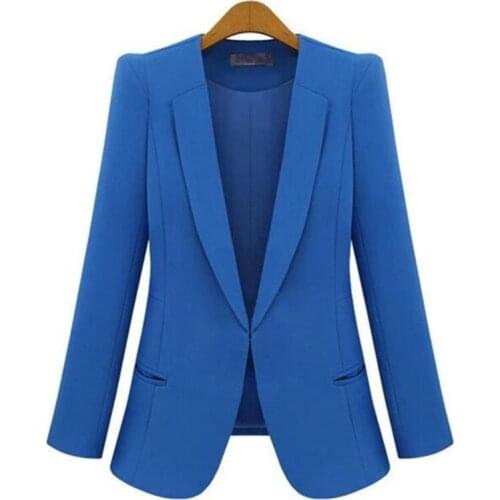 2017 Hot Sale New Fashion Women Casacos Femininos Basic Jackets Spring Autumn Female Slim Coat Candy Color Suit Outerwear SF027