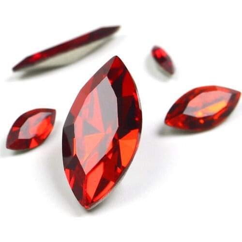 Horse Eye K9 Glass Rhinestones Crystal Fancy Stone Strass Navette Diamonte Silver Base Crystal Beads For Clothes Jewelry Making