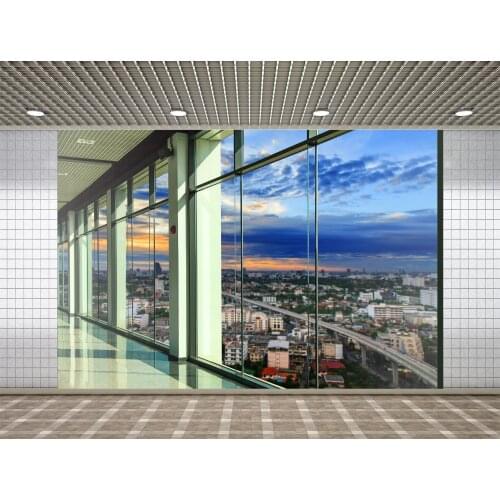 Lyavshi Modern Office Building City Landscape House French Window Baby Portrait Photography Studio Decoration Props Background