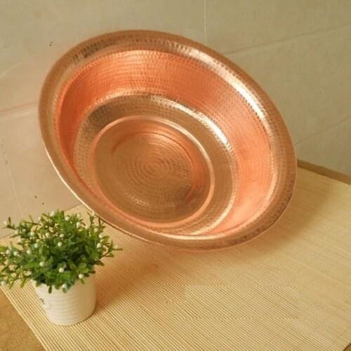 Copper Basin Pure Copper Pot Purple/Golden Handmade Thick Gift Upscale