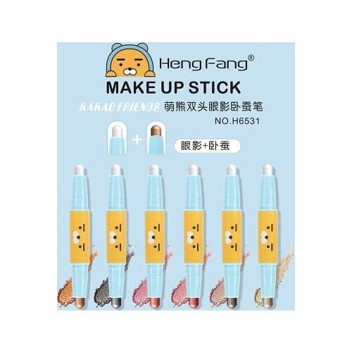 Cute bear series multifunctional highlight double eye shadow Lying silkworm pen easy makeup eye shadow stick