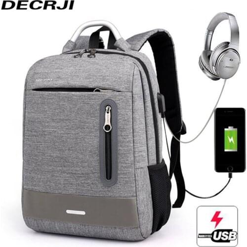 DECRJI Multifunction College School Bag For Teenagers Backpack Unisex USB Charging Travel Women Men Backpack Laptop Schoolbag