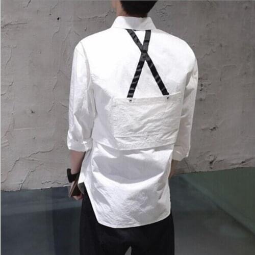 New ! Nightclub Men Casual Long -sleeved Shirt Personality White Split Shirt Hairstylist Clothing Singer Costumes