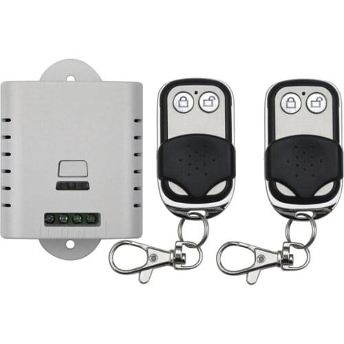 New AC85V 110V 120V 220V 250V 1CH 1Channe Radio Remote Control Switch Receiver 2* Metal Push Button Transmitter Learning Code