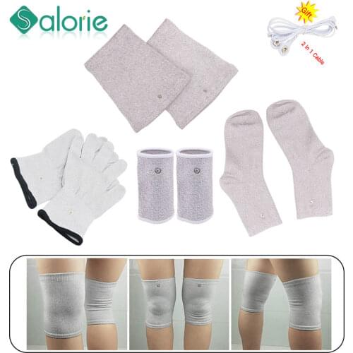 Gloves + Sock + Bracer + Knee pads Fiber Electrotherapy Conductive Massage FOR TENS/EMS Electronic Therapy Machine