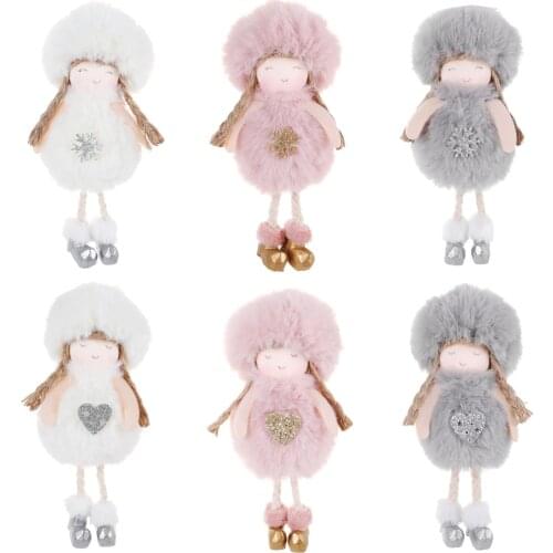 Christmas Angel Plush Girl Doll Pendant Xmas Tree Hanging Decoration Party Ornaments For Home Decor New Year 2022 Xmas Gifts