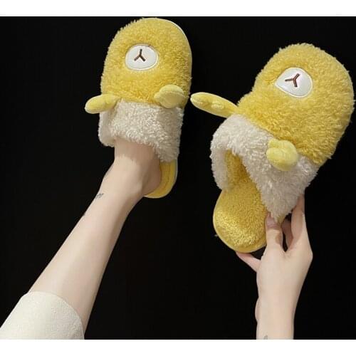 2021 New Fashion Winter Casual Flats Sweet Slippers Plush Shallow Women Designer Warm Fur Home Cotton Shoes Slides Flip Flops