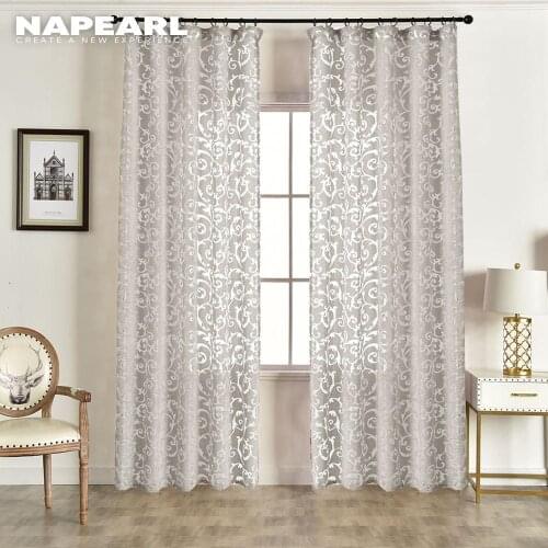 NAPEARL European Style Jacquard Home Textile Window Treatments Cortinas for Living Room Balcony