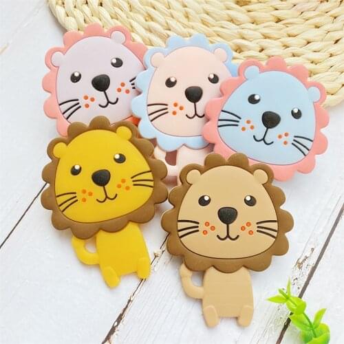 1pcs Silicone Lion Teether Teething For Baby Chewable Chewing Toys For Handmade DIY Teether Chain Pendants For Babies