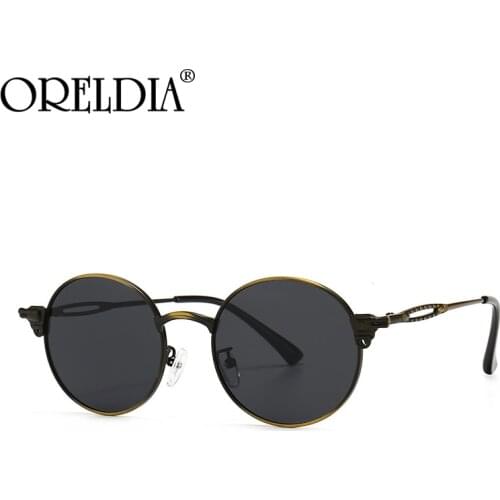 Retro Round Frame Sunglasses Ladies INS Wind Big-Name Designer Sunglasses Alloy Frame Gradient Color Lenses Punk Mens Glasses