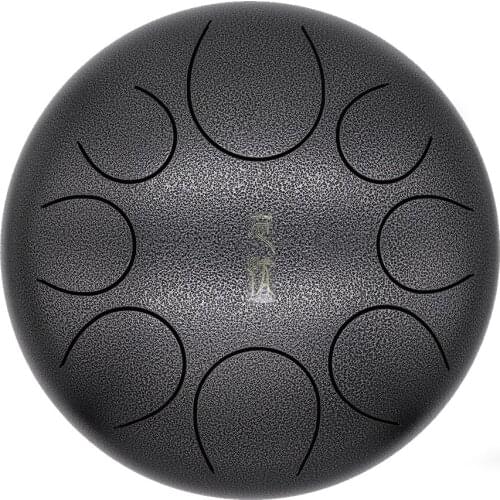 Steel Tongue Drum Handpan 12 Inch 30 cm 8-Tone C Key With Bag Drumsticks Music Score Finger Protector Silver