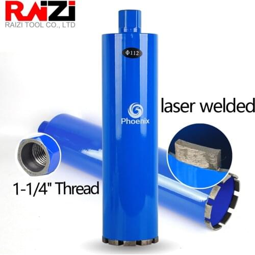 Raizi Wet Laser welded Diamond Core Drill Bit Hole Saw for Masonry Concrete 1-1/4" thread Diamond Core drill bit