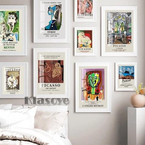 Picasso Exhibition Museum Canvas Painting Retro Prints Art Poster Wall Stickers Picture Modern Living Room Home Decor Gift Idea